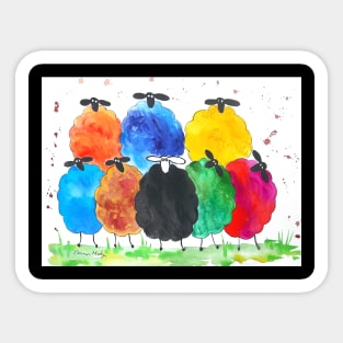 Quirky Colourful Sheep Sticker